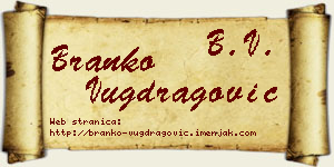 Branko Vugdragović vizit kartica